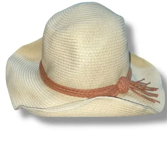 D&Y Straw Sun Hat 3.5" Wide Brim Packable Travel Beach Hike Cruise Women Tan - Picture 5 of 11